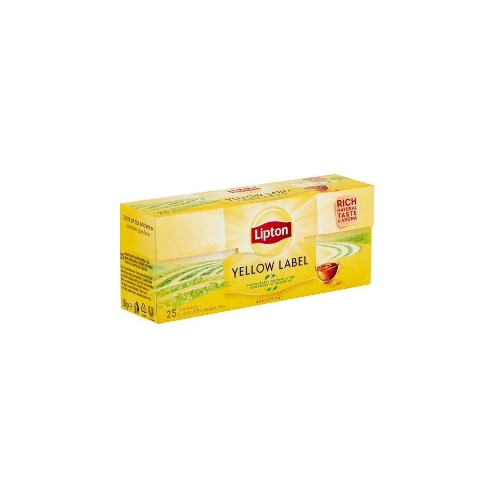 Чай черный пакетированый Lipton Yellow Label (25пак х 2г ), 50 г (Из Финляндии)