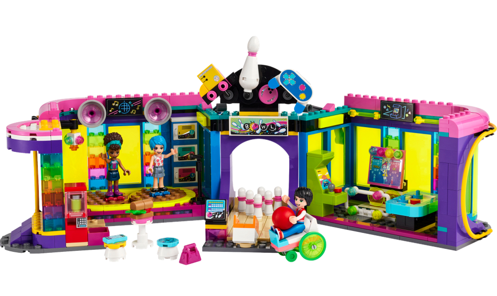 Конструктор Лего Френдс Диско-аркада для роллеров | LEGO Friends Roller Disco Arcade 41708 игровой набор, 642 детали (6+)