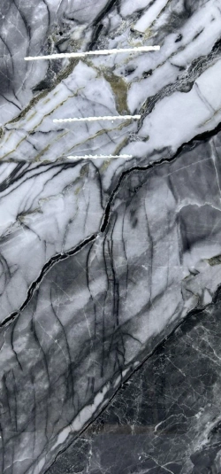 Бамбуковая панель "Мрамор черно-белый" / "Marble black and white" 5мм 3000х1220мм