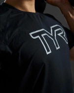 Футболка мужская TYR MEN'S CLIMADRY RAGLAN TECH TEE BIG LOGO - SOLID (Черная)