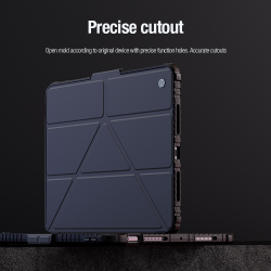 Чехол книжка синего цвета от Nillkin для Apple iPad Pro 11 с 2024 года, серия Bumper Pro Case-Multi Angle Folding Style, многофункциональный складной стиль