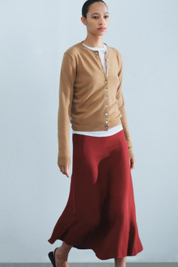 ZARA ЮБКА МИДИ — ZW COLLECTION, БУРГУНДИ