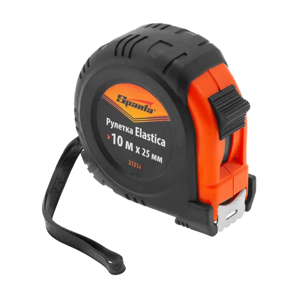 Рулетка Elastica, 10 м х 25 мм, обрезиненный корпус SPARTA 31314