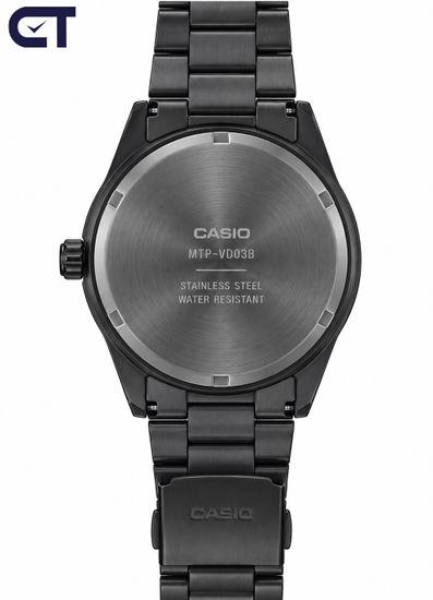 CASIO MTP-VD03B-2A CASIO Collection мужские наручные часы — синий циферблат, золотистый корпус и индикация даты