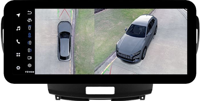 Магнитола для Honda Accord 8 2008-2012 (ШГУ монохром, рамка вниз) - Teyes LUX ONE 360 монитор 12.3" 2K QLED на Android 10, Быстрая, CarPlay, 4G SIM-слот, 4 камеры в комплекте