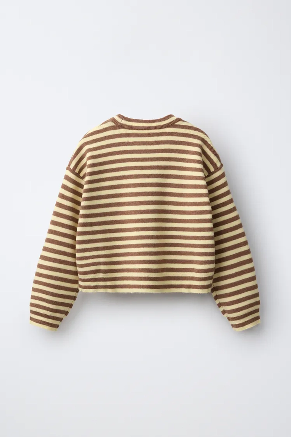 ZARA СВИТЕР В ПОЛОСКУ, КОРИЧНЕВЫЙ