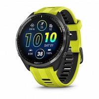 Смарт часы Garmin Forerunner 965 черные, темно-серый DLC титановый безель, с желто-черным ремешком
