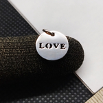 Подвески с надписью Love, круг, сталь, 12мм, штучно