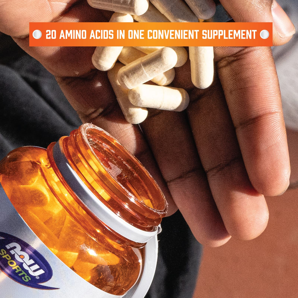 NOW Foods, Sports, Amino Complete™, аминокислотный комплекс, 120 растительных капсул