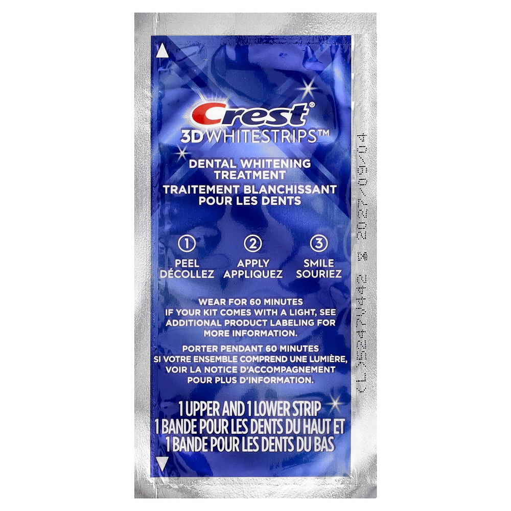 Crest, 3D Whitestrips, набор для отбеливания зубов, экспресс-действие за 1 час, 20 полосок