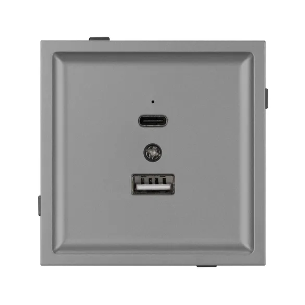 Механизм USB розетки SCT-TENDO-MUAC-PL-GR (5V, 3A, QC3) (Arlight, -) 054096