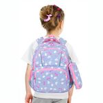Рюкзак BRAUBERG KIDS SET, с пеналом в комплекте, 2 отделения, "Rainbow clouds", 37x28x16 см, 272100