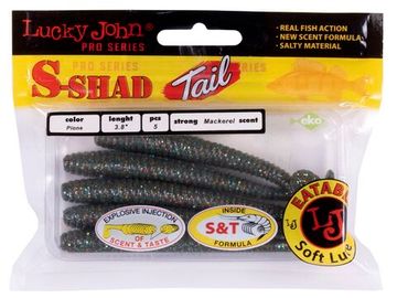 Виброхвосты съедобные LJ Pro Series S-SHAD TAIL 3.8in (9,6 см), цв. F08, 5 шт.