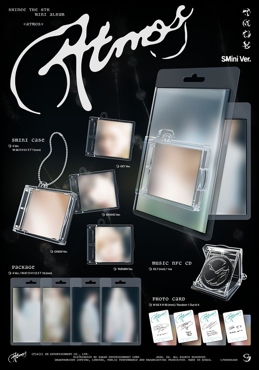 (ПРЕДЗАКАЗ) Альбом SHINee - ATMOS 6th Mini Album 5 Version (PRISMIC ATMOS + 4 SMini) SET