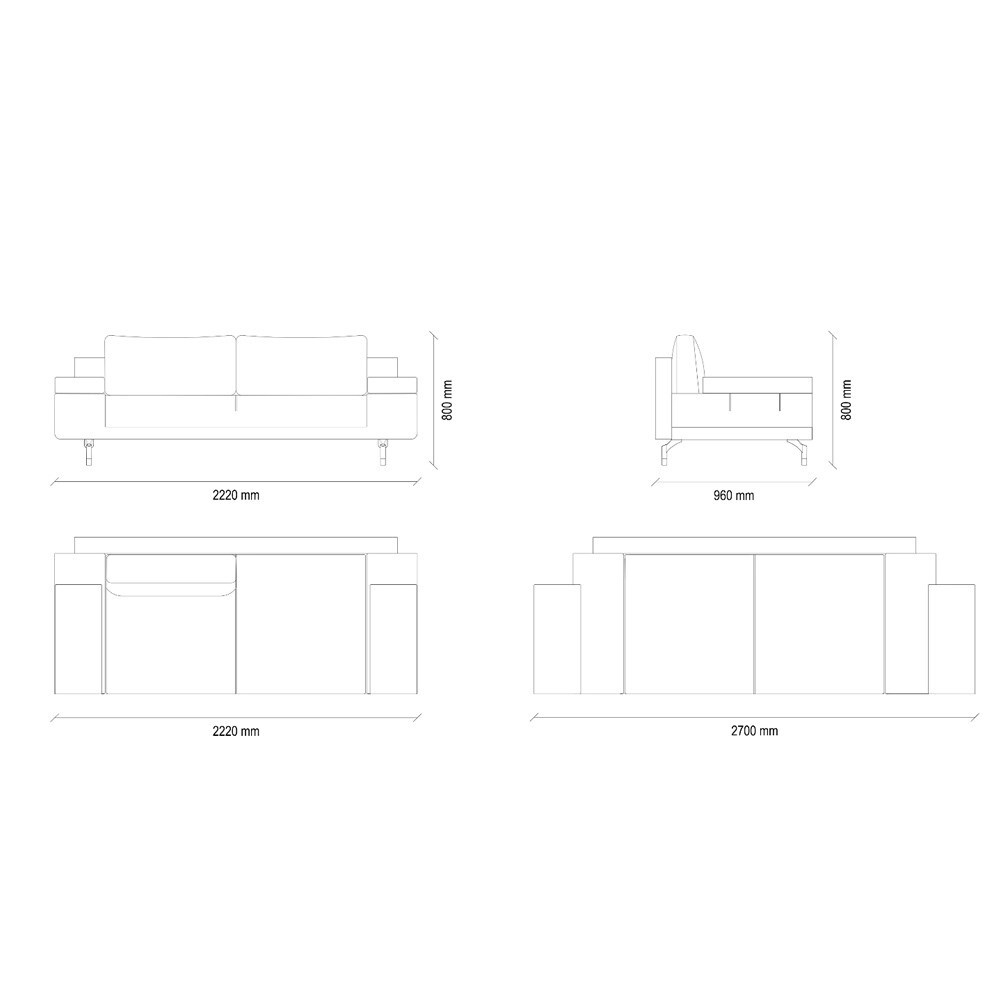 Диван двухместный ENZA HOME PETRA EH67353
