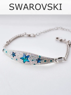 Браслет Звездное небо с синими кристаллами Swarovski