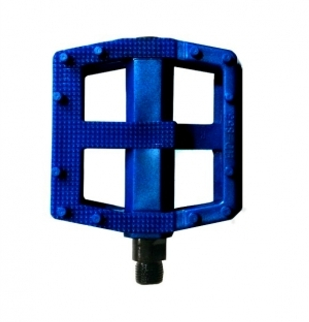 Педали пластиковые, платформа 104x95мм, ось 9/16", синий, инд.уп. Vinca Sport VP 855 blue