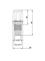 Клапан впрыска Seko под трубку 4х6 мм, резьба 3/8" -1/2", PVDF-T/FPM, арт.9900107158, Италия
