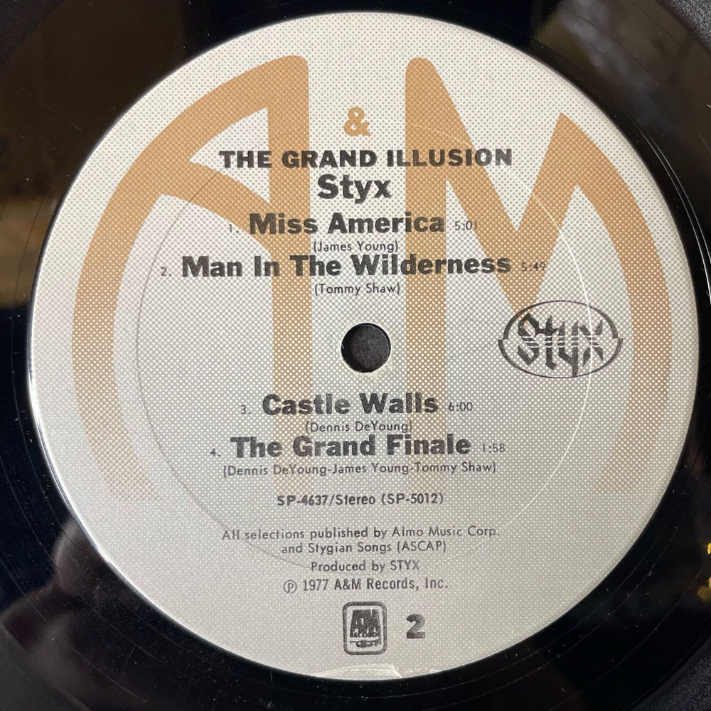 Винтажная виниловая пластинка LP Styx The Grand Illusion (USA 1977) Miss America