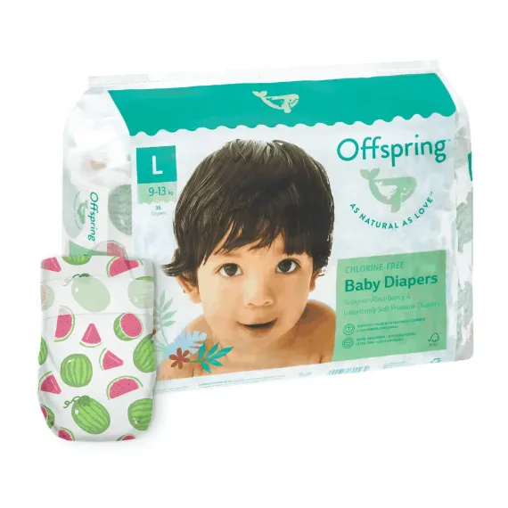 Подгузники Offspring L 9-13 кг, 36 шт, арбузы