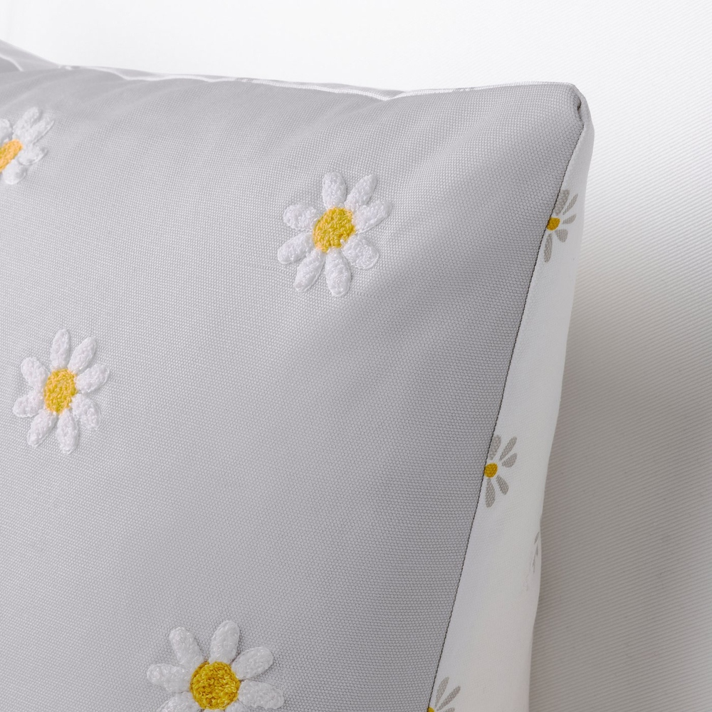 IKEA NATTSLÄNDA  (ИКЕА НАТТСЛЭНДА)  -  Наволочка декоративная - цветочный узор серый/белый 50х50 см