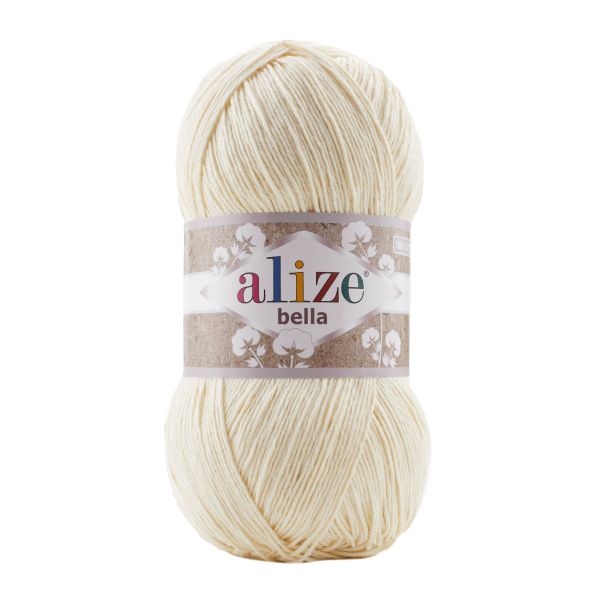 Пряжа Alize (Ализе) Bella 100 / уп.5 мот. по 100 г, 360м, 1 молочный
