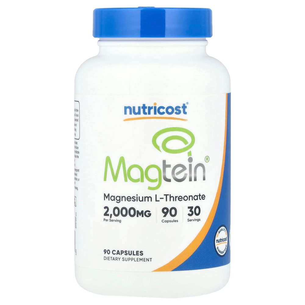 Nutricost, Magtein®, L-треонат магния, 90 капсул (666 мг на капсулу)
