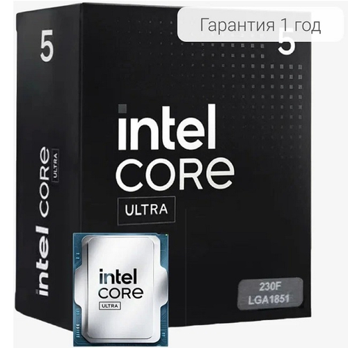 Процессор Intel Core Ultra 5 230F, Arrow Lake-S, LGA1851, 10C/10T, 3.4-5GHz, L3 24M, 65W, BOX (BXC80768230F)
