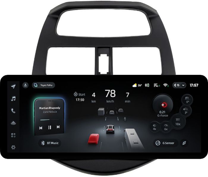 Магнитола для Chevrolet Spark M300 2009-2022, Ravon R2 (рамка матовая) - Teyes CC4PRO монитор 12.3" 2K QLED + рамка 9, Android 13, Быстрейшая, Snapdragon 778G, ИИ, CarPlay, DSP, 4G SIM-слот