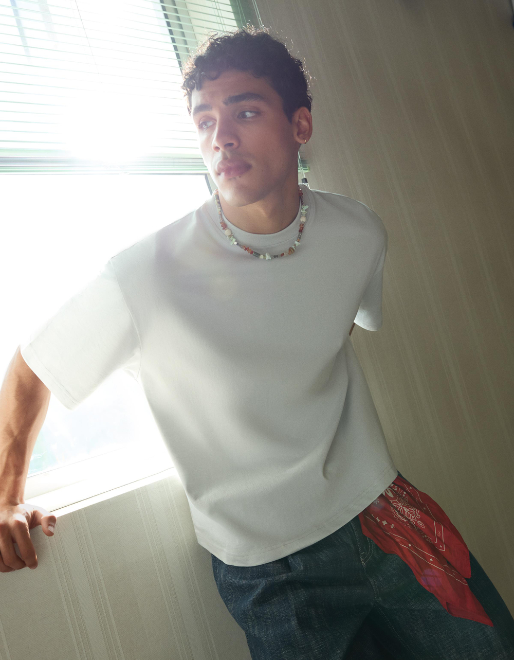Мужская плотная футболка boxy fit - BERSHKA