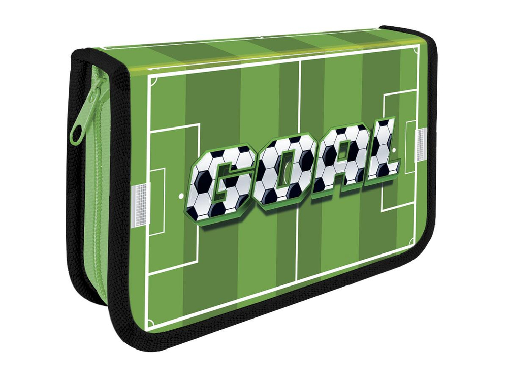 Пенал 1секц. большой с откид. планкой печать на ткани 130/200 (25) "GOAL" (Пчёлка)