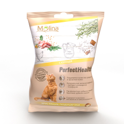 Molina Хрустящие подушечки для кошек "С курицей", 50г