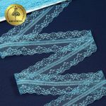Кружево отделочное в стиле "трикотаж" 40 мм / 9.14 метра, 150-1, цв.11 голубой