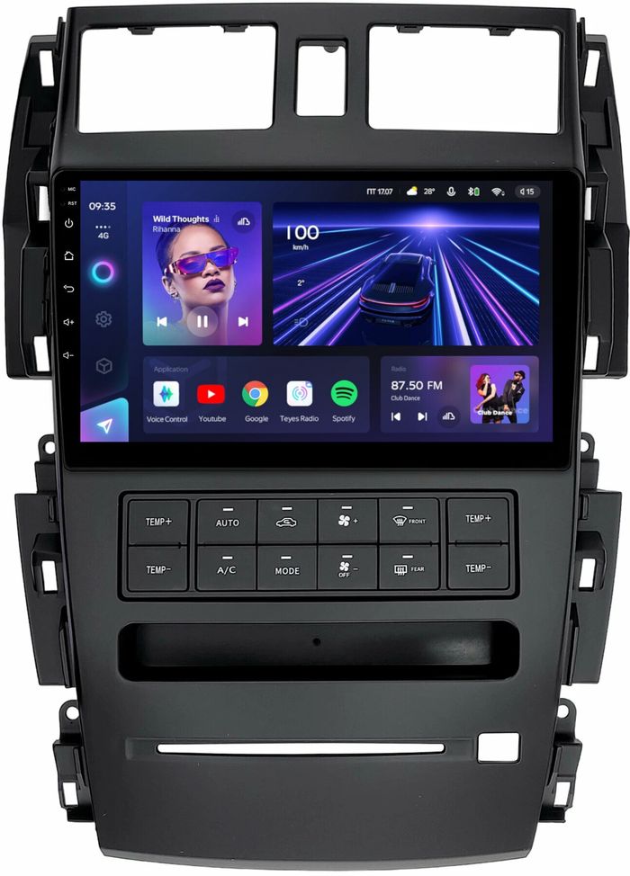 Магнитола для Nissan Teana J31 2003-2008 (большая рамка) - Teyes CC3 монитор 9" QLED на Android 10, Быстрая, CarPlay, 4G SIM-слот
