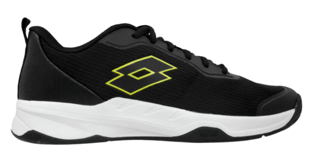 Мужские кроссовки теннисные Lotto Mirage 600 ALR - all black/sulphur lime