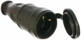 Розетка  переносн. с заглушкой каучук 2Р+РЕ 16А 250В IP44 TDM SQ0612-0002
