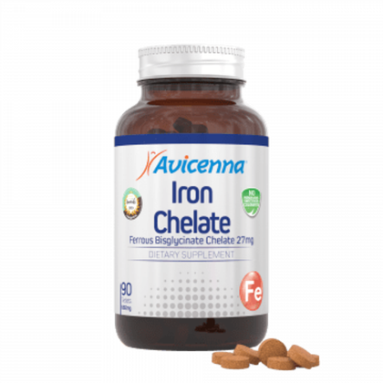 Avicenna Iron Chelate, БАД Хелатное Железо, 90 капсул.