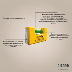 Промонабор: Молоток PICARD + рулетка STABILA + уровень STABILA 0070080-001