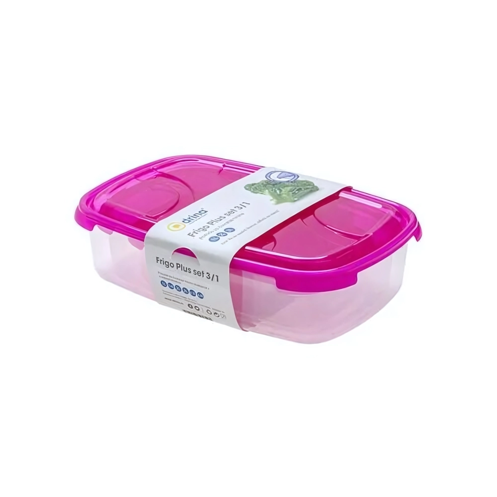 Набор контейнеров для хранения продуктов DRINA Frigo Плюсрозовый