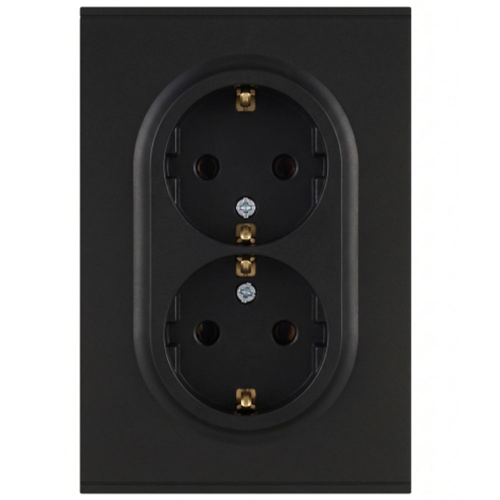 Розетка ЭРА Arktik 16-2104-05 двойная с заземлением 2X2P+E Schuko 16А-250В антрацит | Эра Arktik
