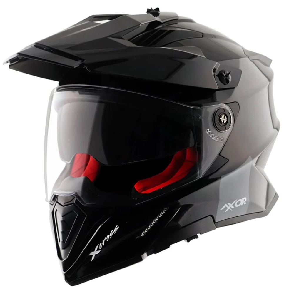 Шлем AXOR X-CROSS DUAL VISOR KR, с визором, цвет черный (XL)