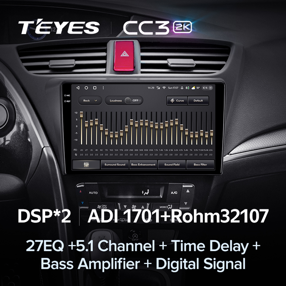 Teyes CC3 2K 9"для Honda Civic 9 2012-2017