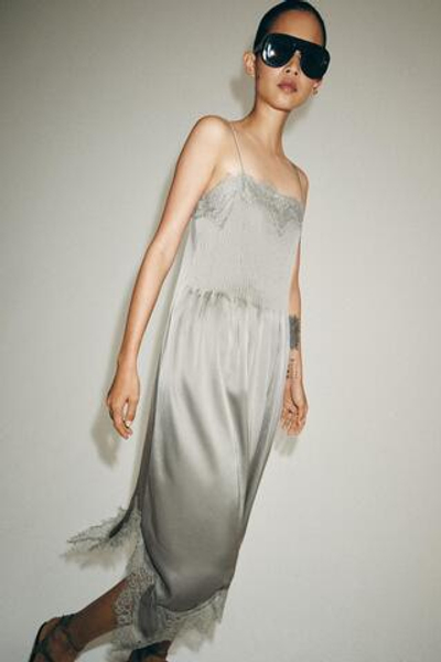 ПЛАТЬЕ МИДИ С КРУЖЕВОМ — ZW COLLECTION — ZARA