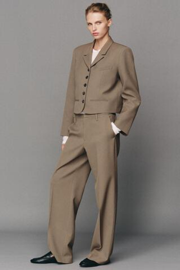 ZARA ПРИТАЛЕННЫЙ БЛЕЙЗЕР НА ПУГОВИЦАХ — ZW COLLECTION, КАРАМЕЛЬНЫЙ