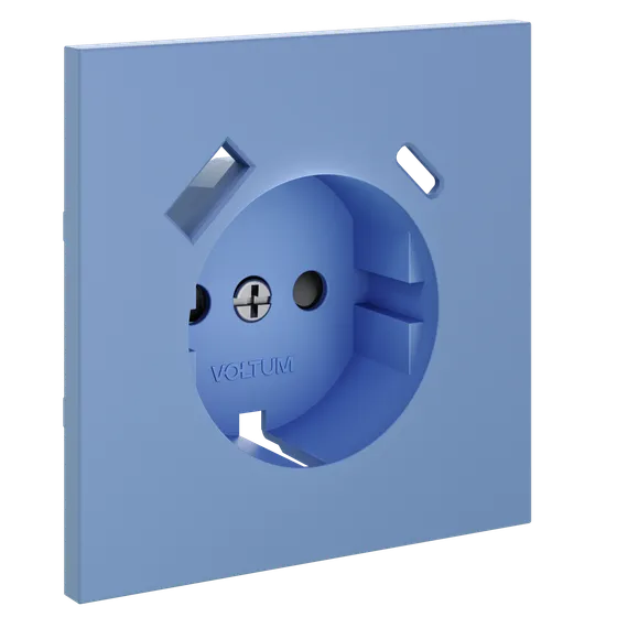 Накладка для розетки с USB A+C с заземлением и защитными шторками Voltum S70 Деним VLS001015
