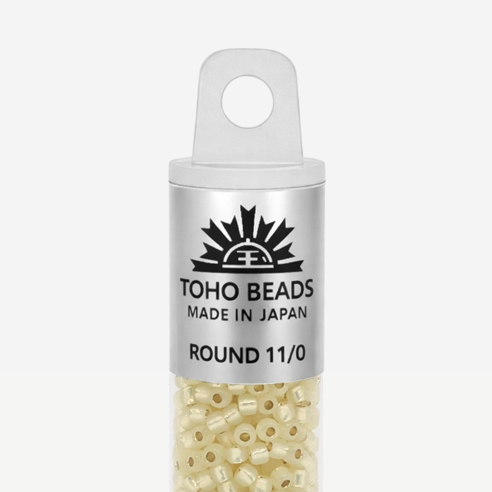 Японский бисер TOHO Round 11/0 (№PF2109), с внутренним серебрением, полупрозрачный глянцевый