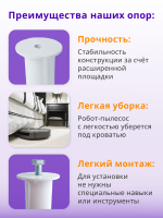 Ножки для кровати металлические 25 см БЕЛЫЕ, 5 шт.