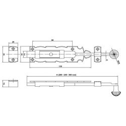 Задвижка дверная AMIG 411-300 (черный)