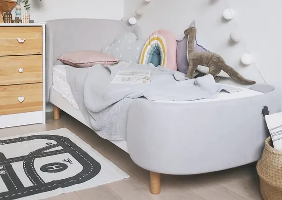 Кровать KIDI Soft для детей от 3 до 7 лет (серый)