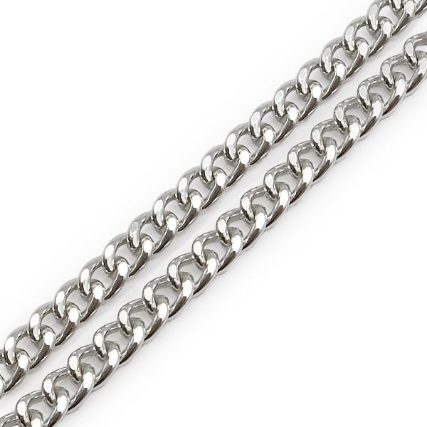 Цепь декоративная алюминий 6.6х5.2 мм, 10 метров, никель, К1705